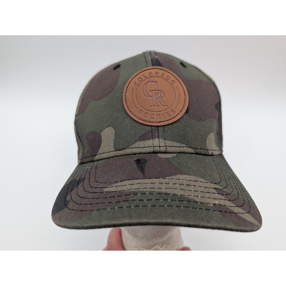 Melonwear Colorado Rockies Camo Baseball Cap Leather Patch iHeart Denver Hat